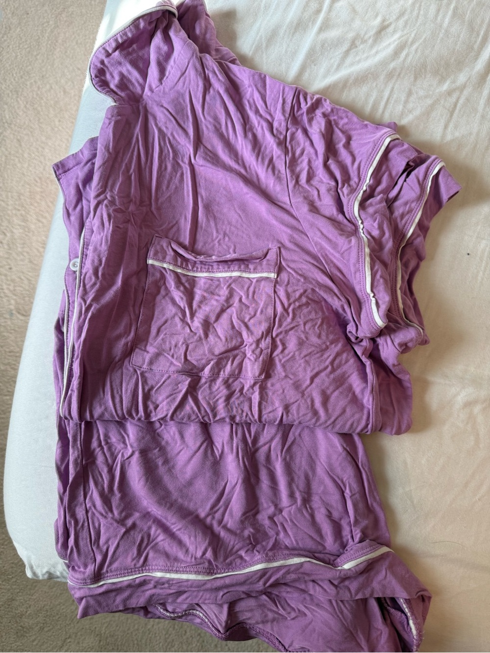 Kyte BABY Purple Short-Sleeve Pajama Set with Pocket